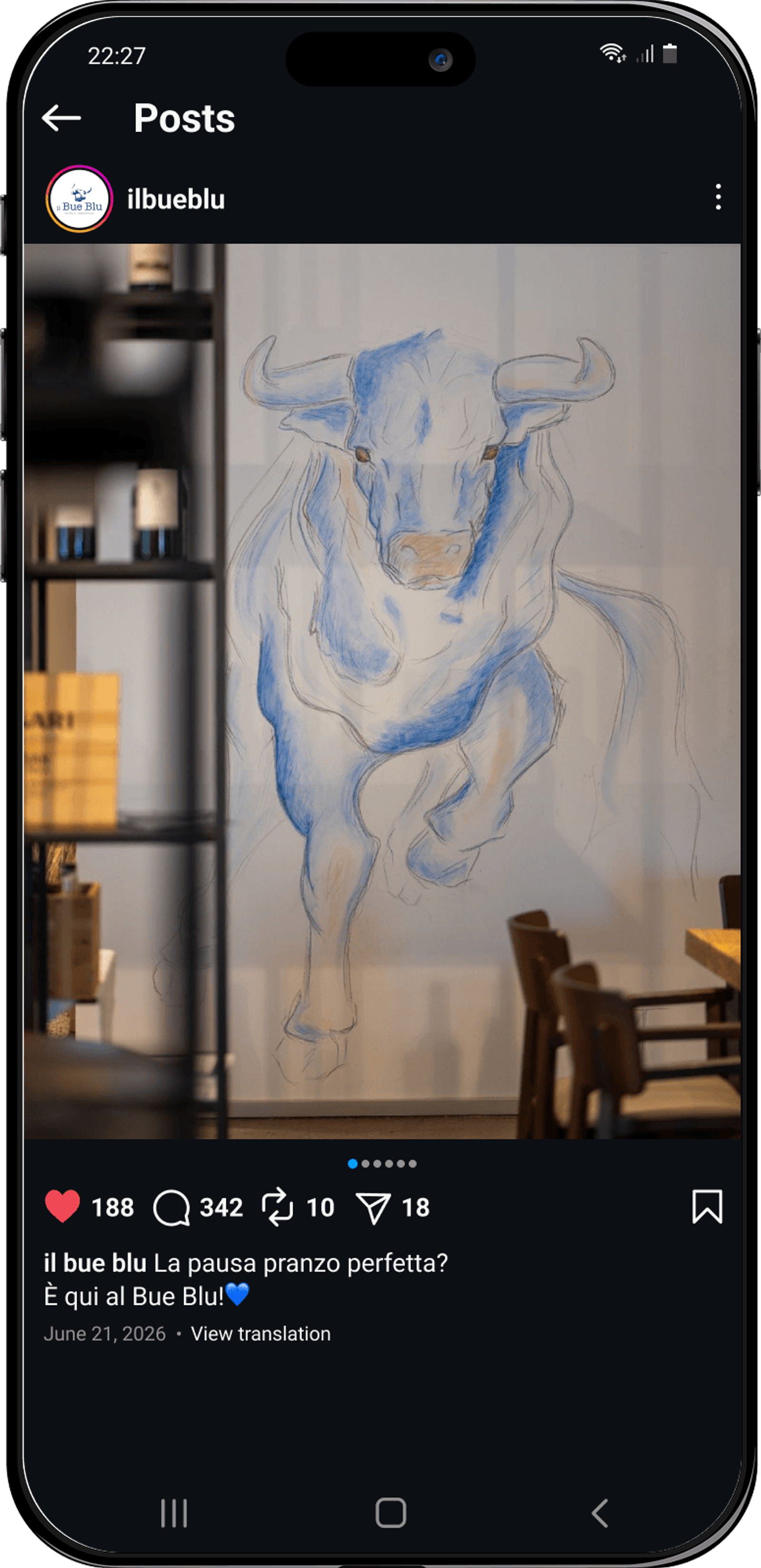 toro il bue blu