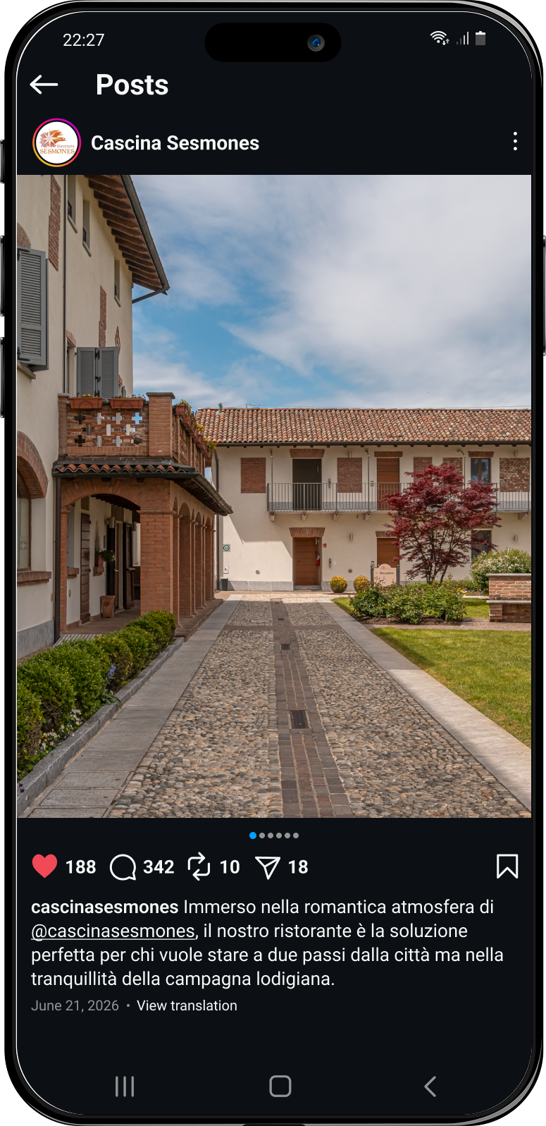 foto social Cascina Sesmones location