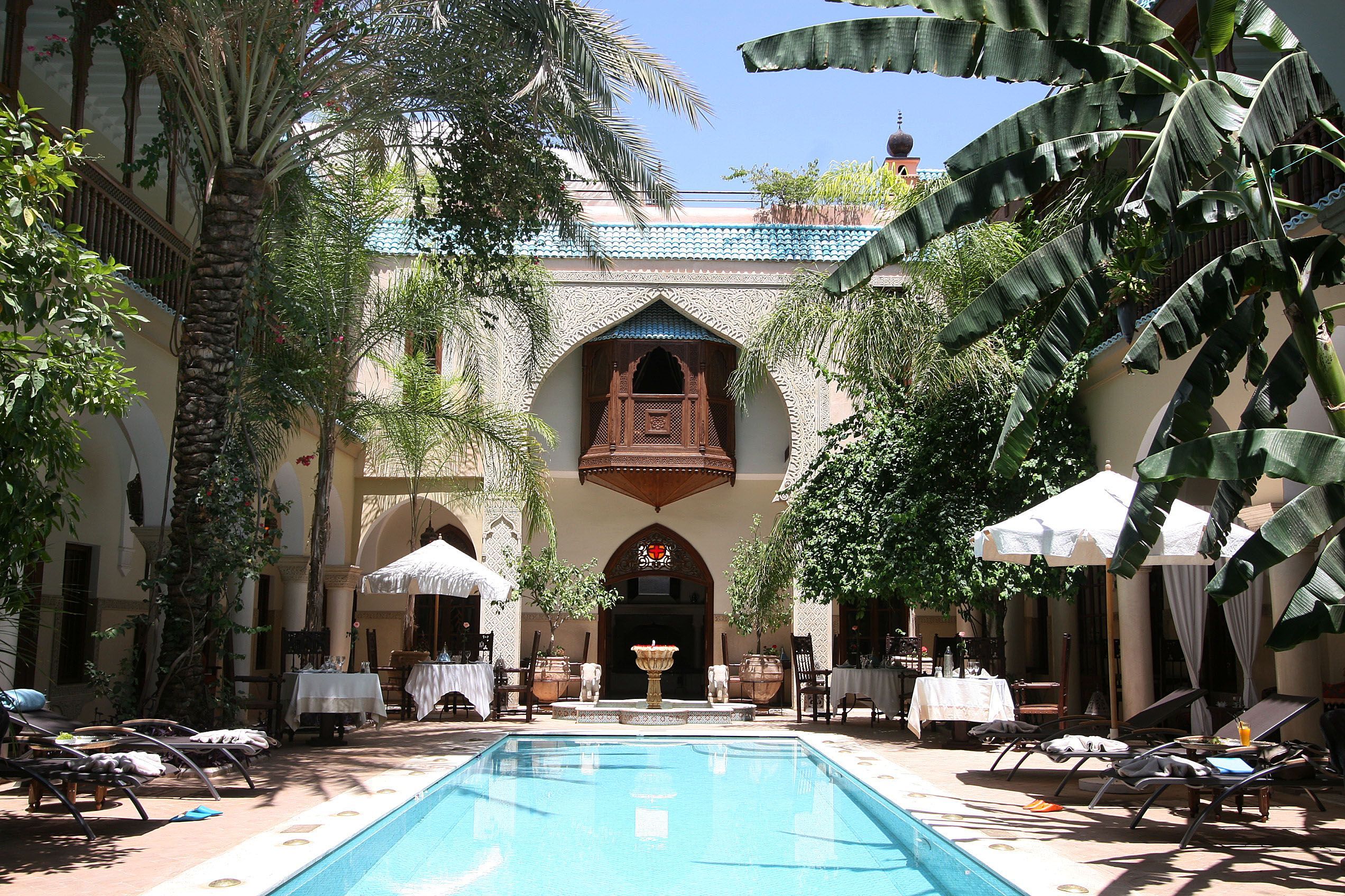 Riad med stor pool, restaurang och spa, Marrakech Marocko