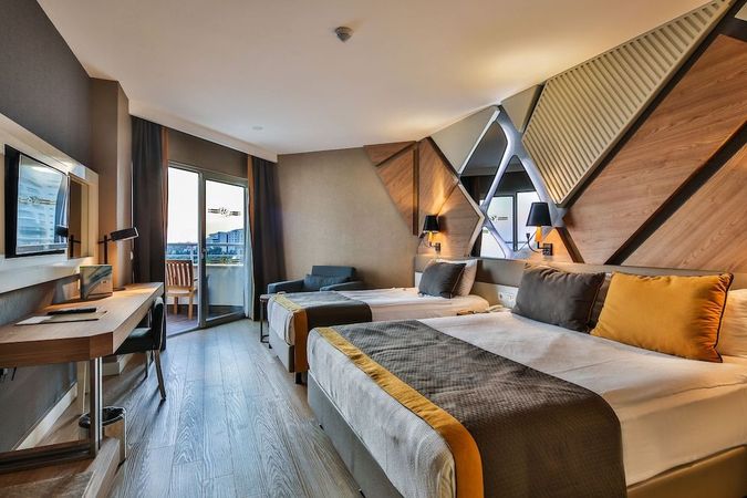 Dubbelrum med utsikt till havet på Saturn Palace Resort, Antalya
