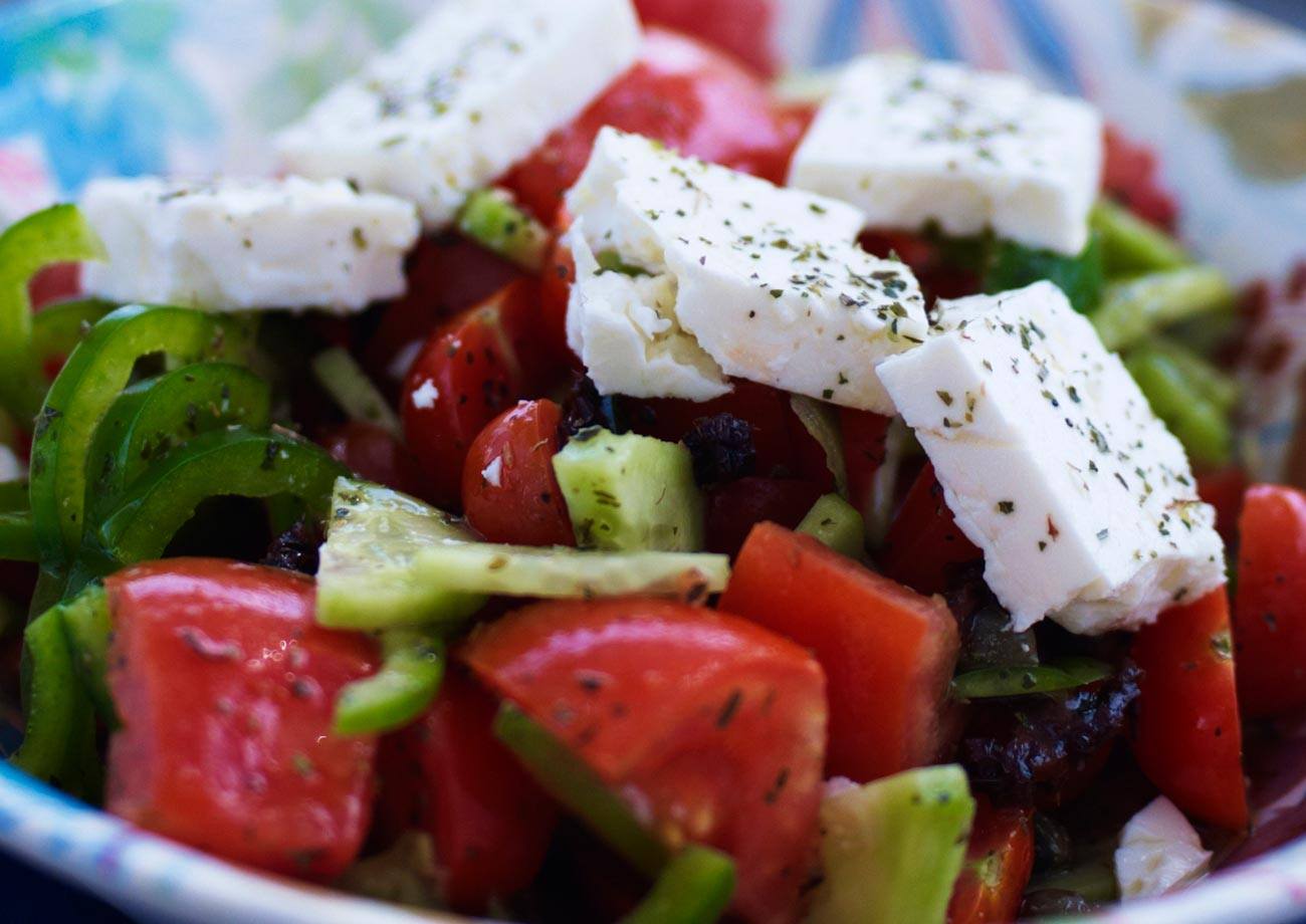 Man spiser og drikker godt på Santorini