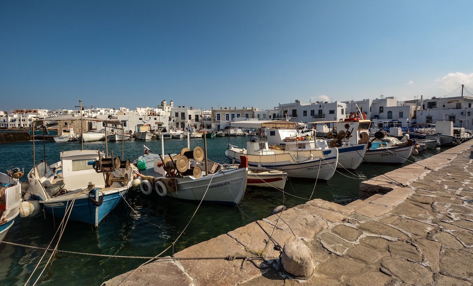 Naoussa på Paros har en hyggelig havnepromenade