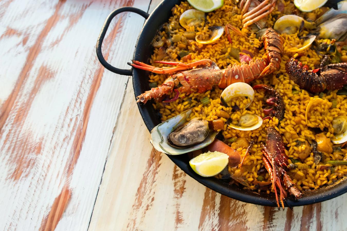 Paella med skaldyr