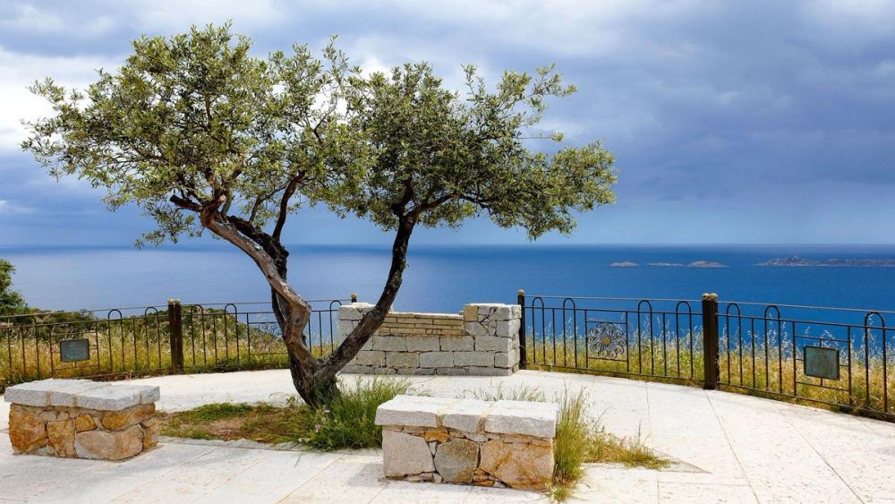 Utsikt over Middelhavet ved Oristano på Sardinia