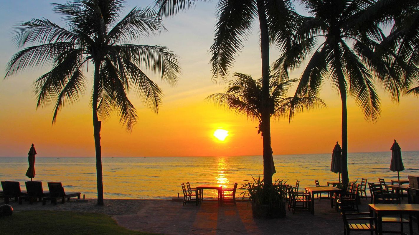 Vakker solnedgang i Hua Hin, Thailand