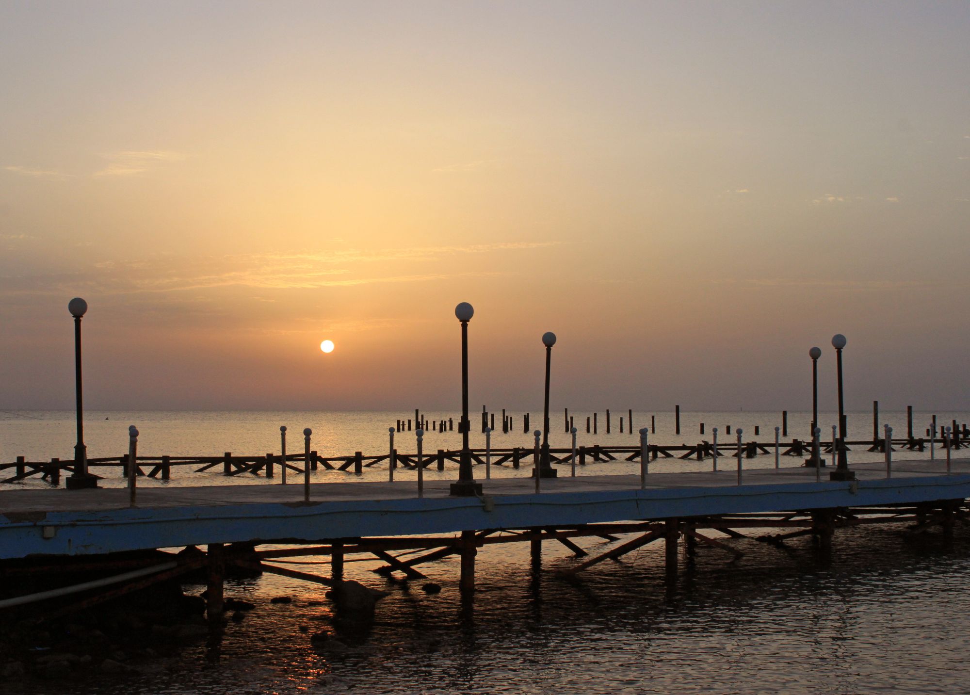 Solnedgang i Safaga i Egypt