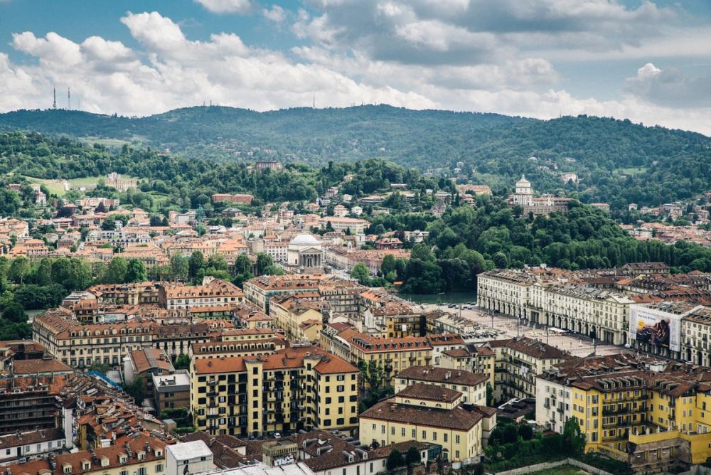 Utsikt over byen Moncalieri i Piemonte