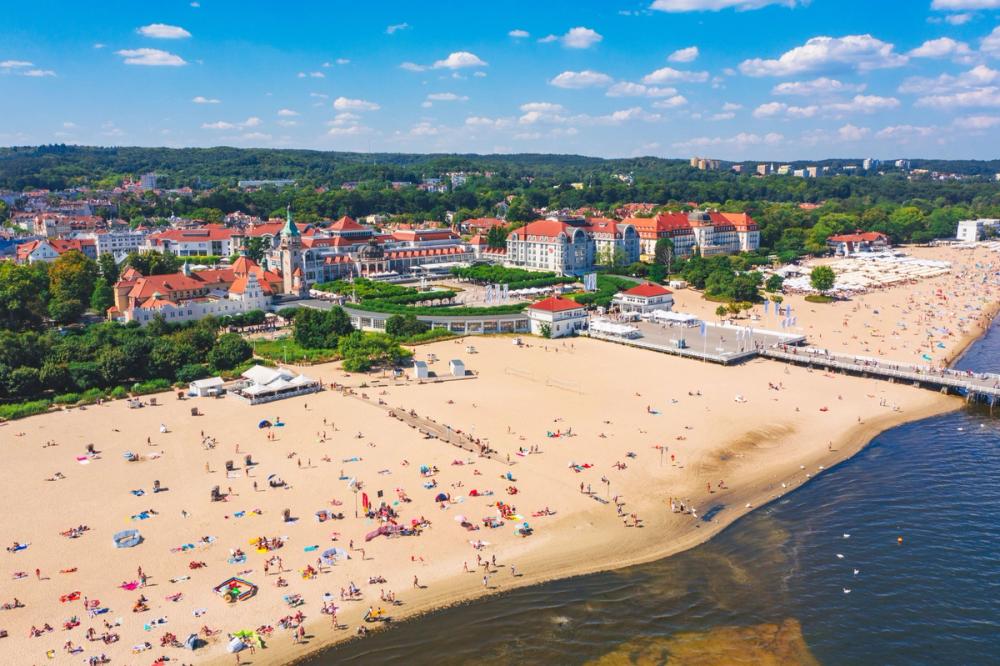 Flotte strender langs Østersjøen ved Sopot i Polen