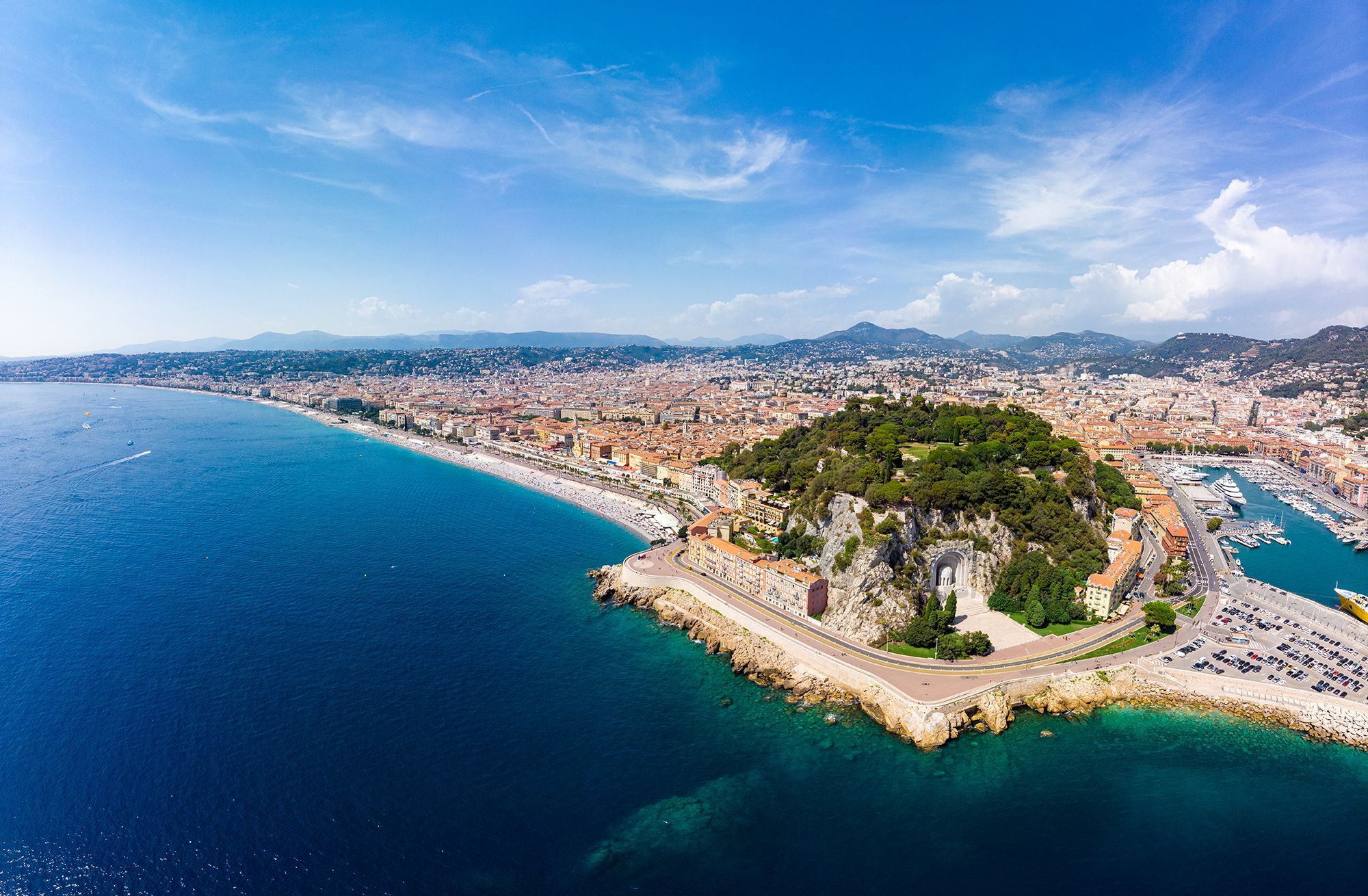 Panoramautsikt over Nice og kyststripen