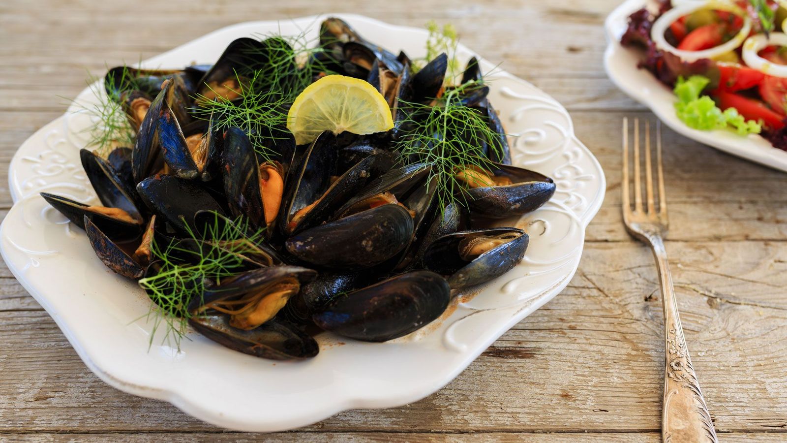 Blåskjell og fersk sjømat er vanlig på menyen i Costa Teguise på Lanzarote