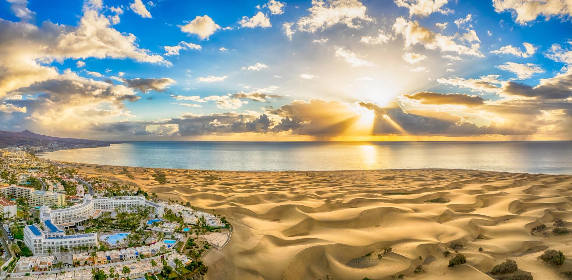 Billedet viser sandklitterne ved Maspalomas