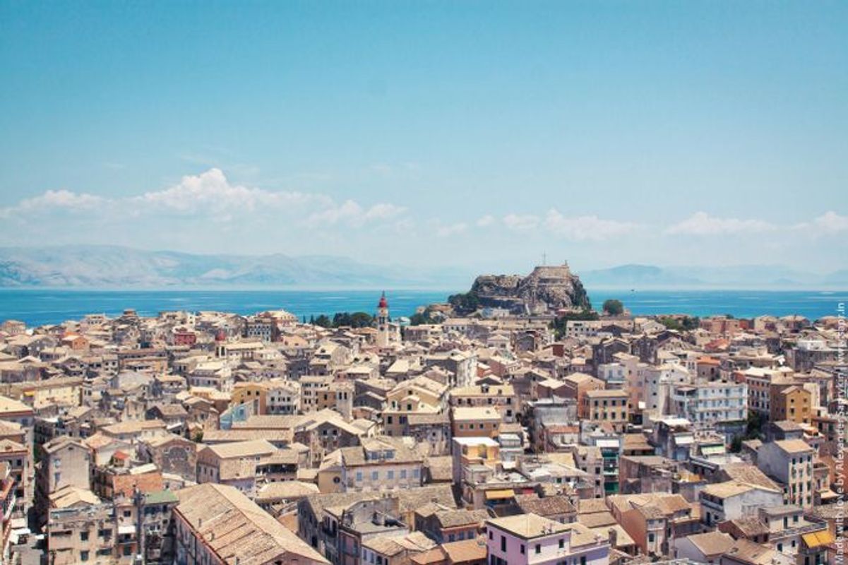 Udsigt over den gamle bydel i Korfu