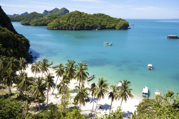 Fra en strand på Koh Samui i Thailand