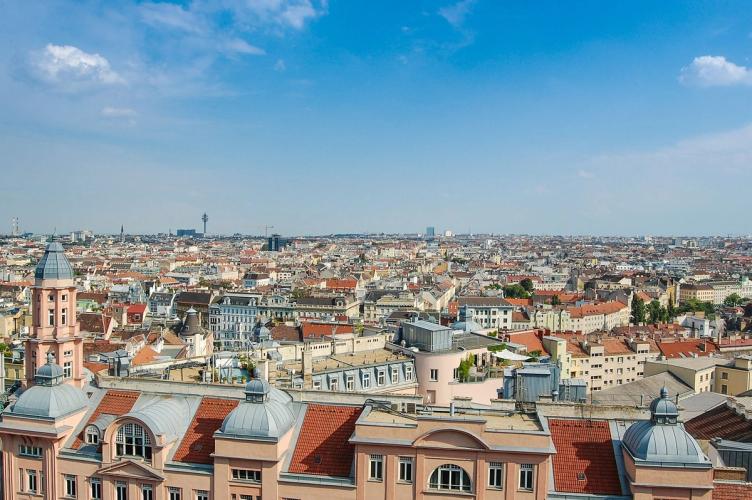 Utsikt over byen Wien i Østerrike