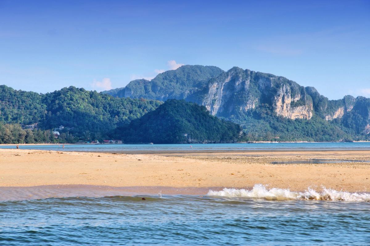 Vackra stränder i Ao Nang i Krabi i Thailand
