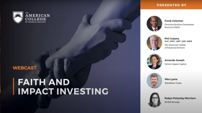 American College: Faith and Impact Investing Webinar