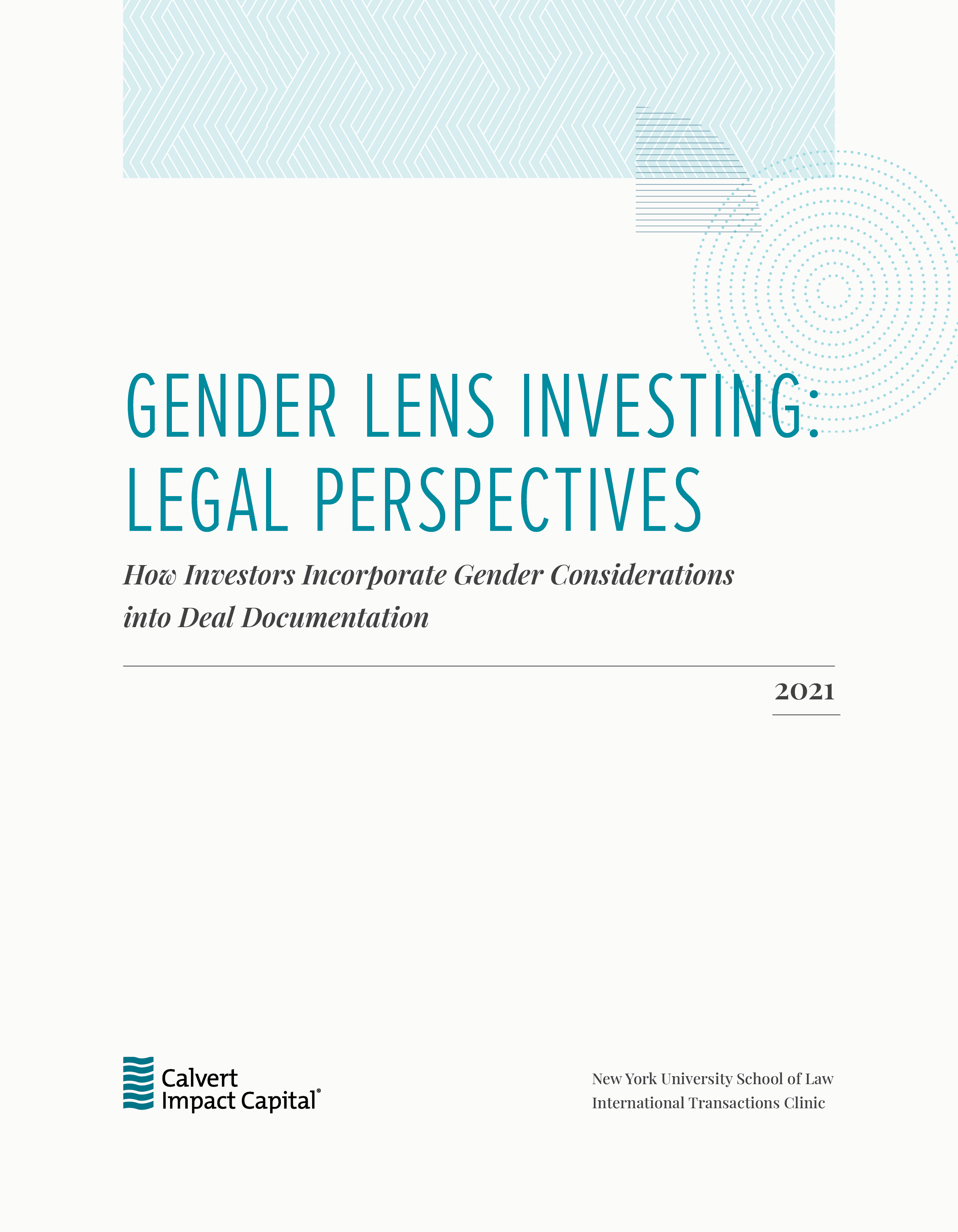 Gender Lens Investing: Legal Perspectives
