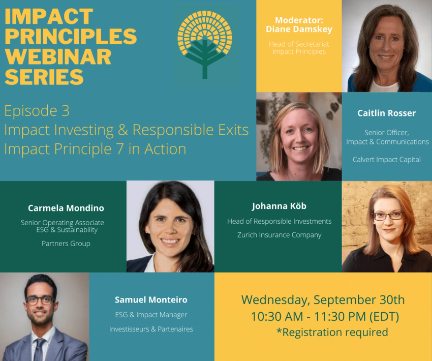 Impact Principles Webinar Series, Episode 3: Impact Investing and Responsible Exits