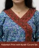 Woman wearing pure cotton Kalamkari print co-ord set with Ajrakh work and Angrakha pattern from SutiSaaj.