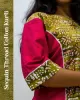 Woman wearing pink sequin thread cotton kurti styled for daily elegance