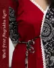 Woman wearing Warli Print Angrakha Kurti with lace detailing and side pockets