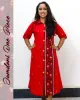 red jamdani one piece dress with black buti work