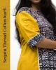 Woman wearing pink sequin thread cotton kurti styled for daily elegance