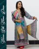 Model wearing Tissue Silk Three Piece Set with mirror work and dupatta