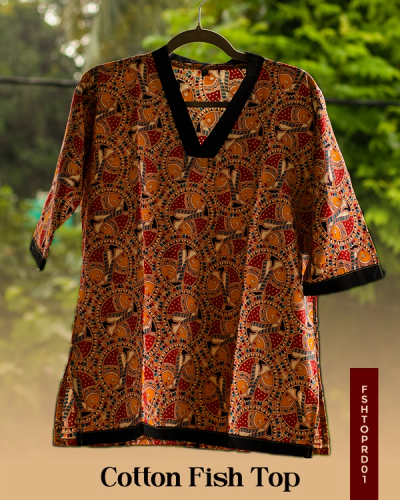 Fish Print Cotton Top image