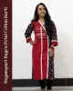 Woman wearing Begampuri Bagru Print Cotton Kurti with lace detailing