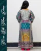 Model wearing Tissue Silk Three Piece Set with mirror work and dupatta
