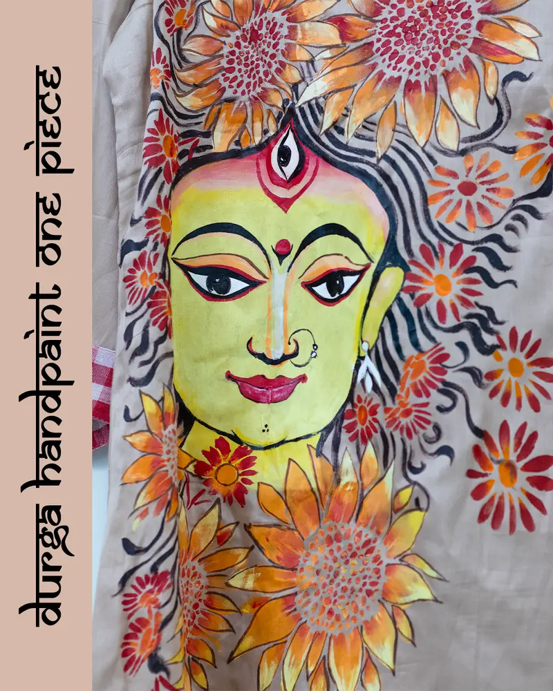 handpainted maa durga dress with collar