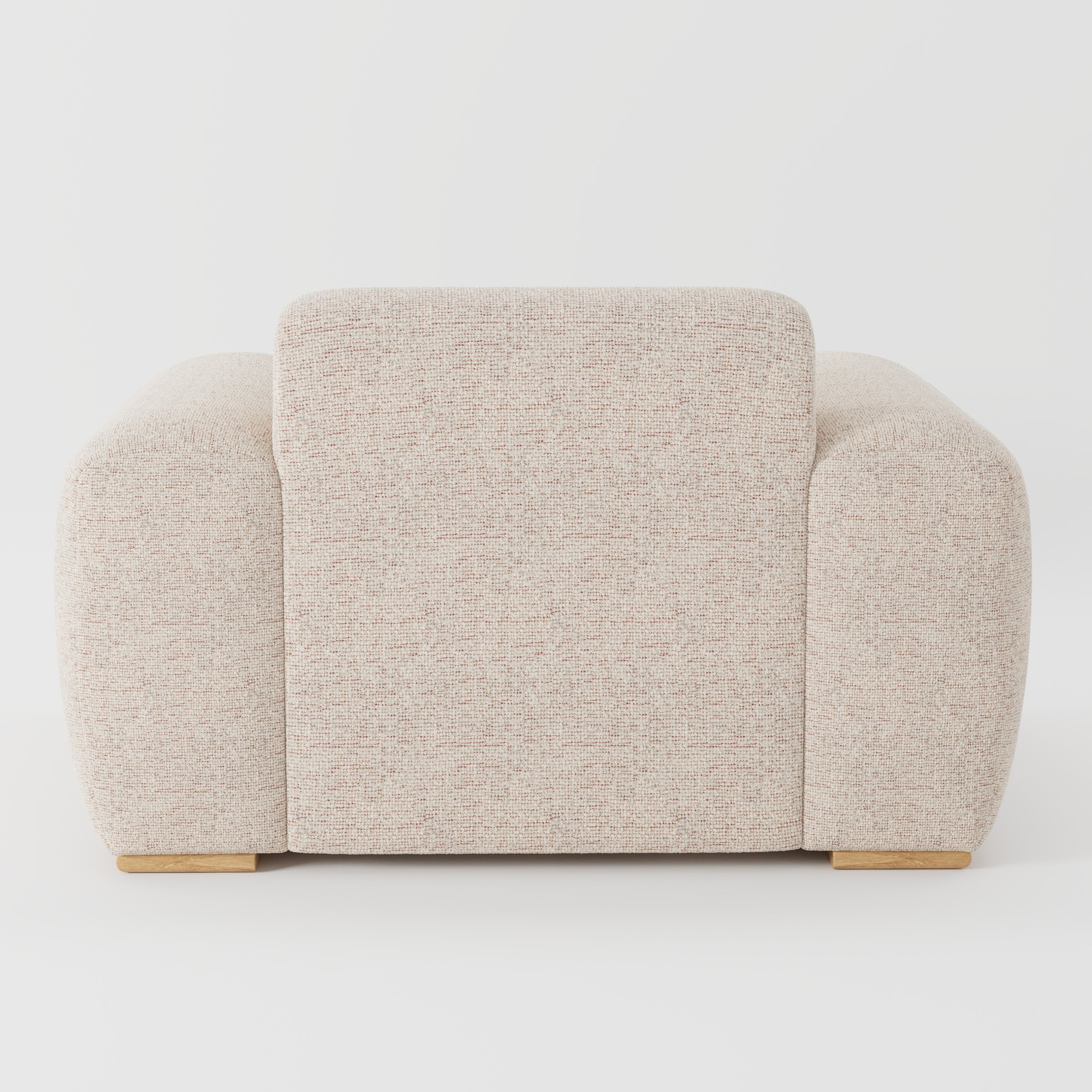 Darwell armchair in Orsay Boucle Cream and Copper shown from the rear highlighting backrest shape and upholstery finish.