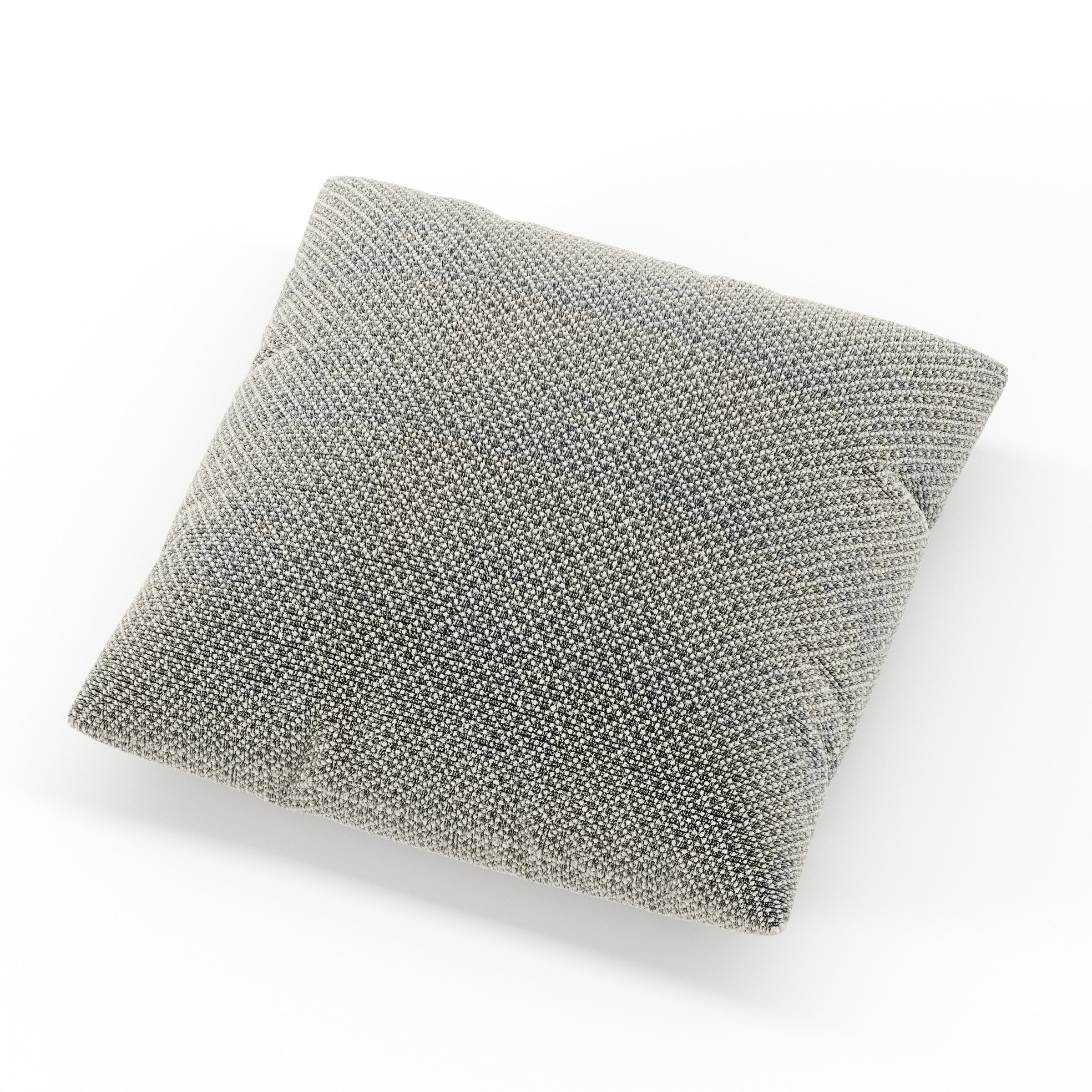 Block cushion in Rousay Wool Blend Tar and Chalk, square simple cushion in speckled wool blend with contrasting tones and soft structure, size 40cm x 40cm