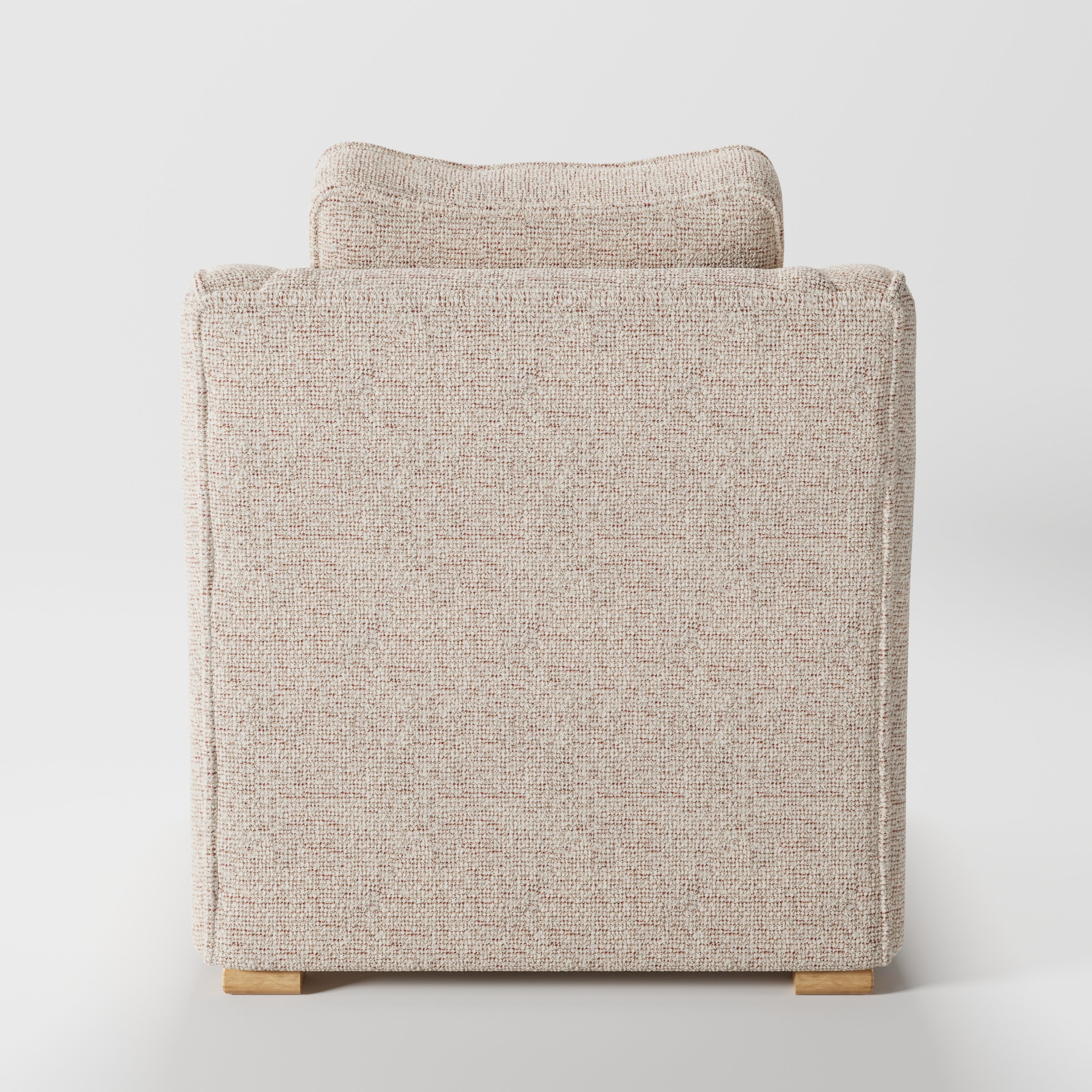 Cashel armchair in Orsay Boucle Cream and Copper shown from the rear highlighting backrest shape and upholstery finish.