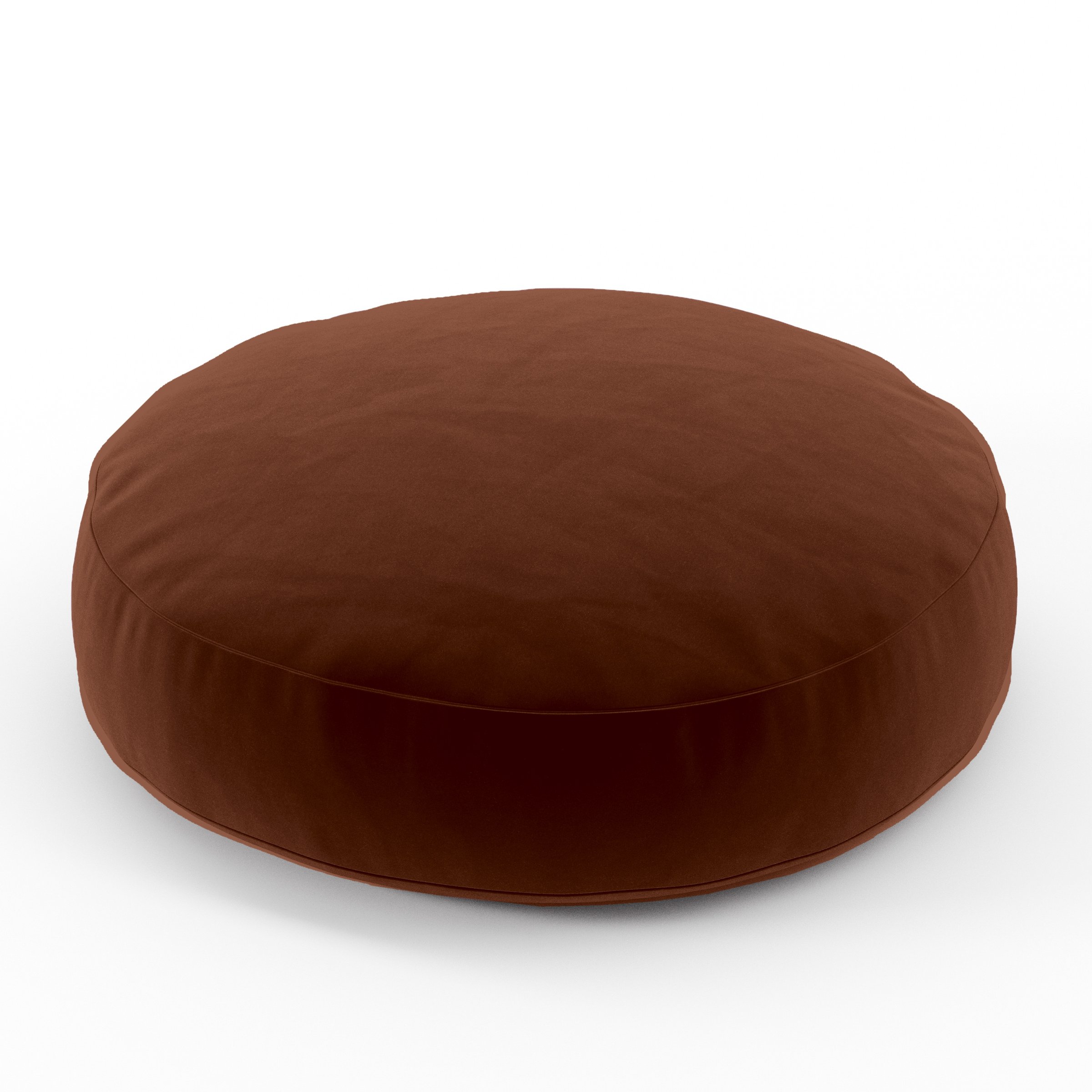 Halo Cushion round cushion upholstered in Plush EasyClean Velvet in Maple, size 50cm x 8.75cm.