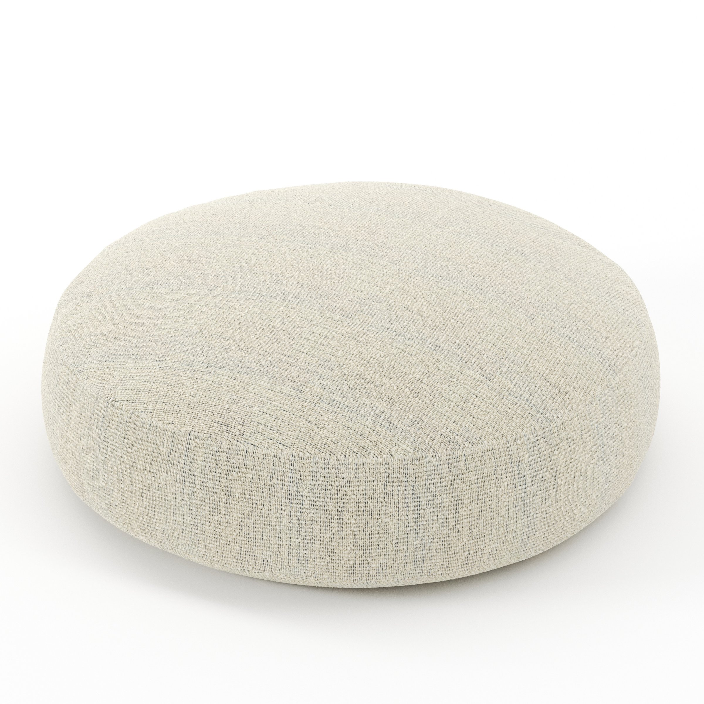 Halo cushion in Orsay Boucle Cream and Marine, round simple cushion in textured boucle with cream and deep blue tones, size 50cm x 8.75cm