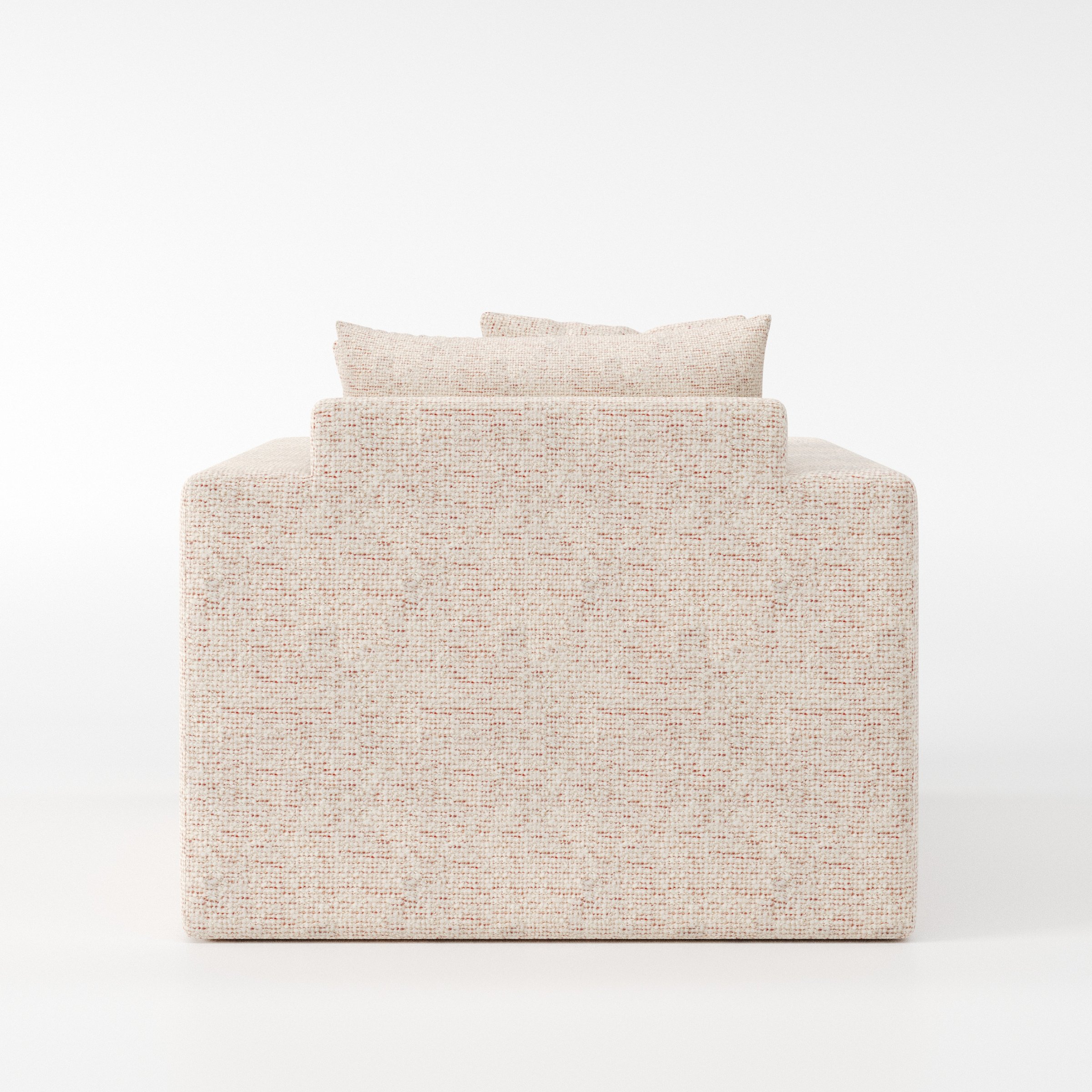 Coniston armchair in Orsay Boucle Cream and Copper shown from the rear highlighting backrest shape and upholstery finish.
