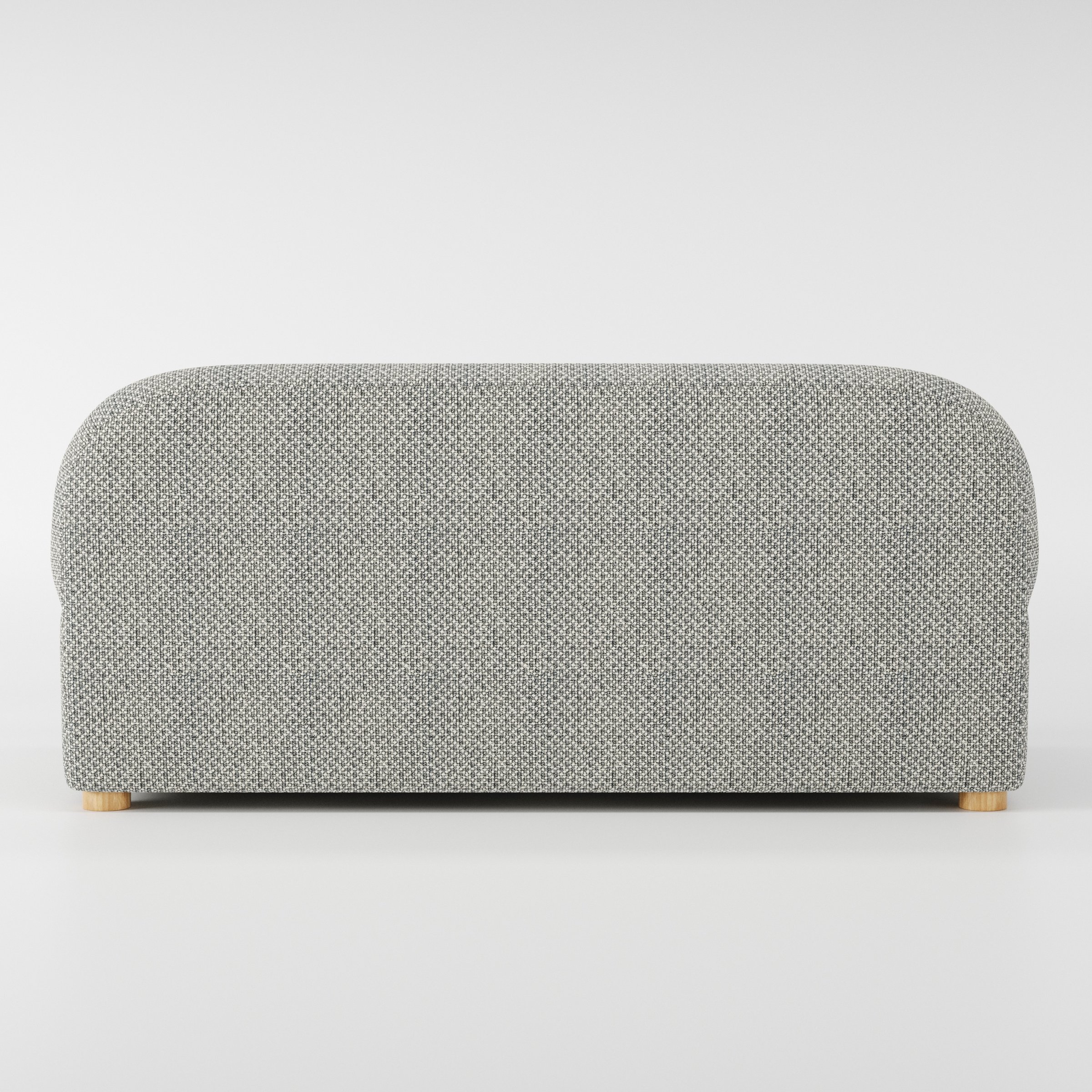 Awe sofa in Rousay Wool Blend Tar and Chalk shown from the rear highlighting back cushions and upholstery finish.