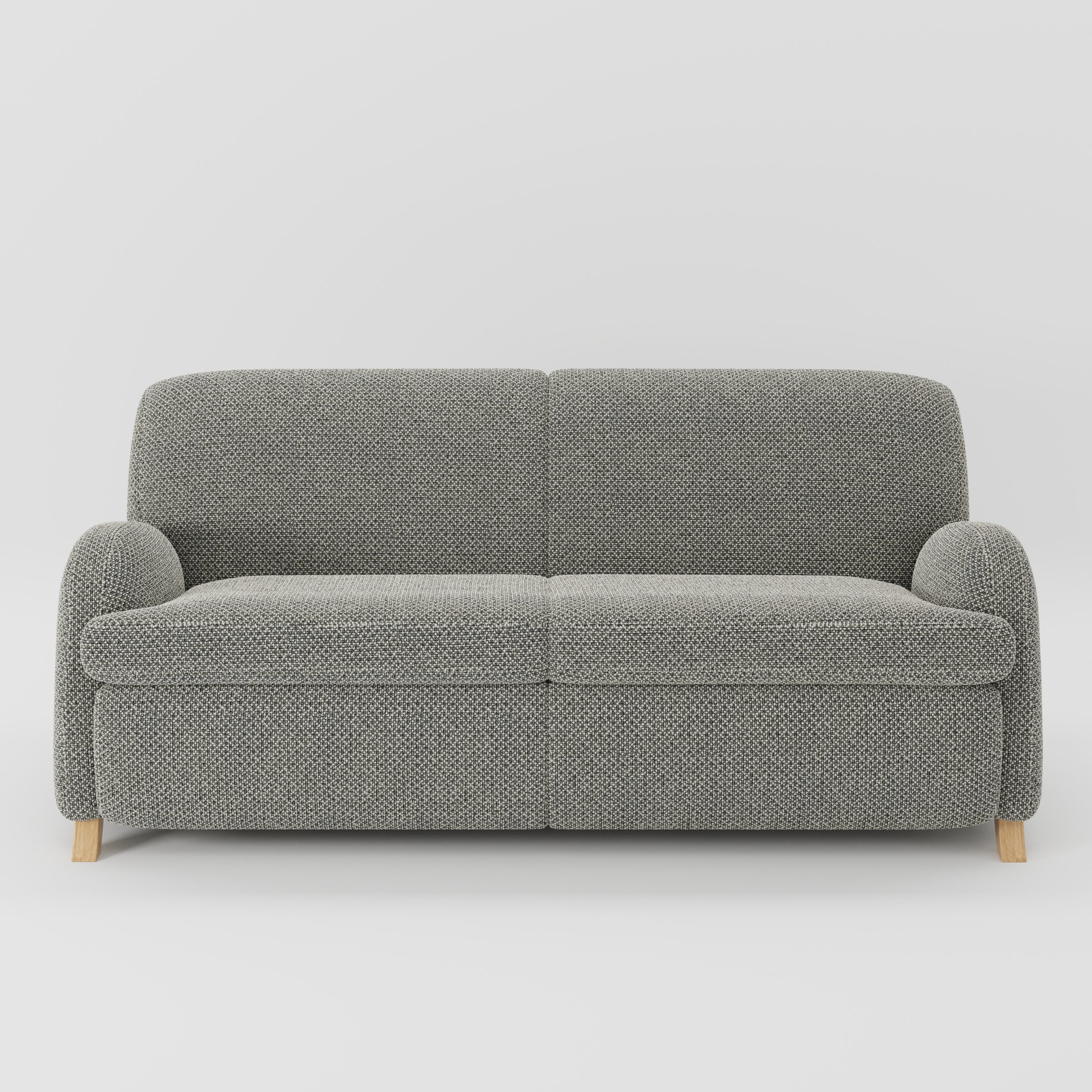 Rye sofa in Rousay Wool Blend Tar and Chalk shown front-on against a neutral studio backdrop.
