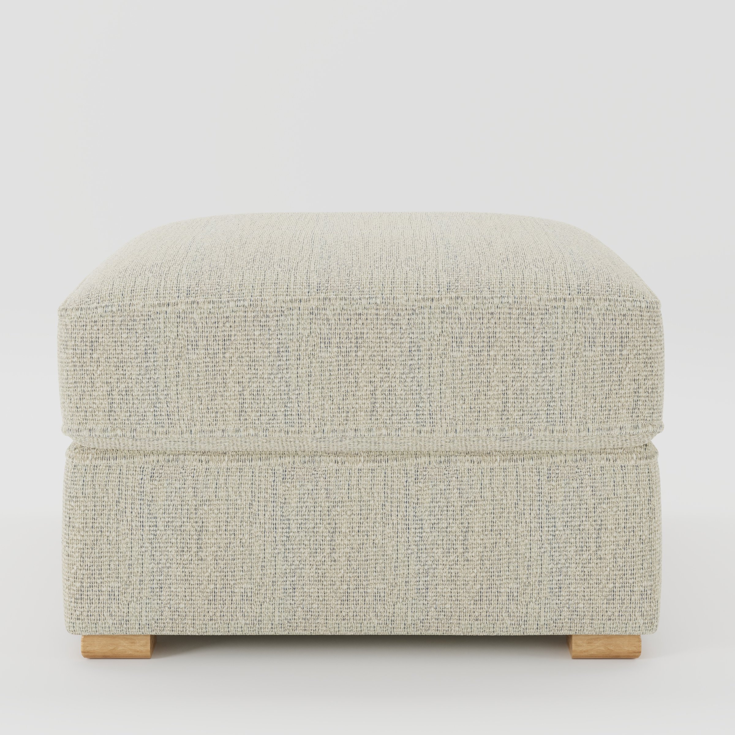 Cashel footstool in Orsay Boucle Cream and Marine shown front-on against a neutral studio backdrop.