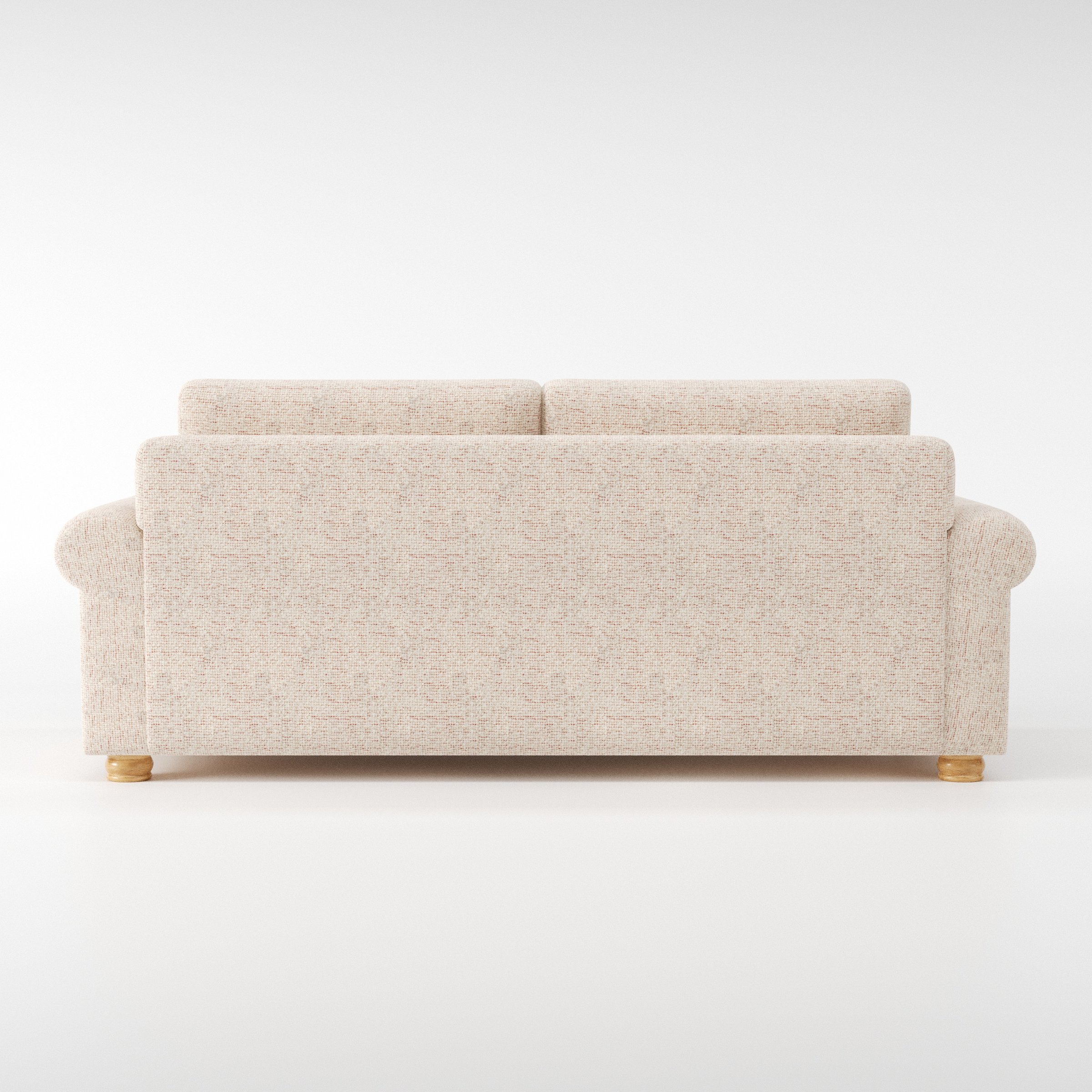 Anna Lee sofa in Orsay Boucle Cream and Copper shown from the rear highlighting back cushions and upholstery finish.