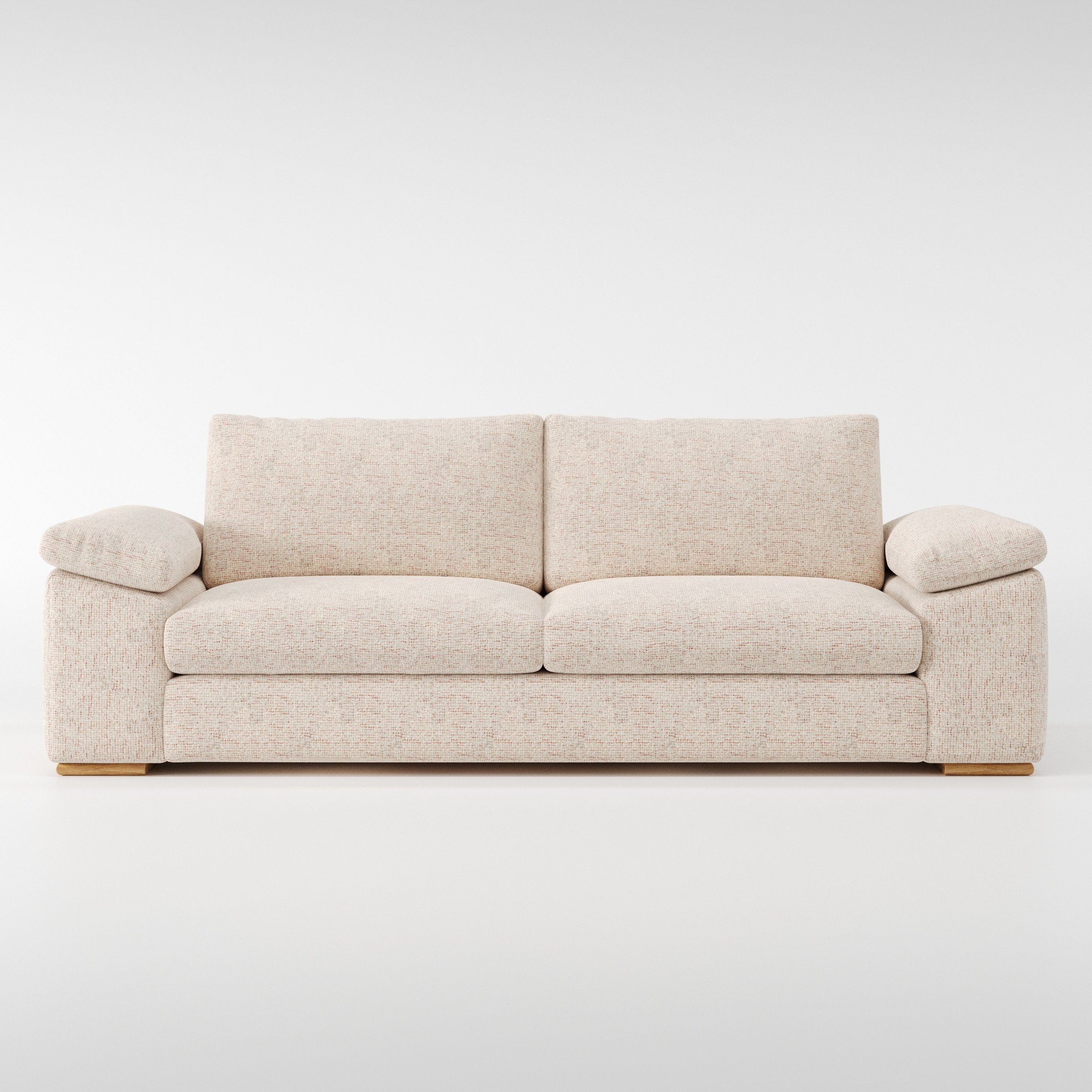 Moy sofa in Orsay Boucle Cream and Copper shown front-on against a neutral studio backdrop.