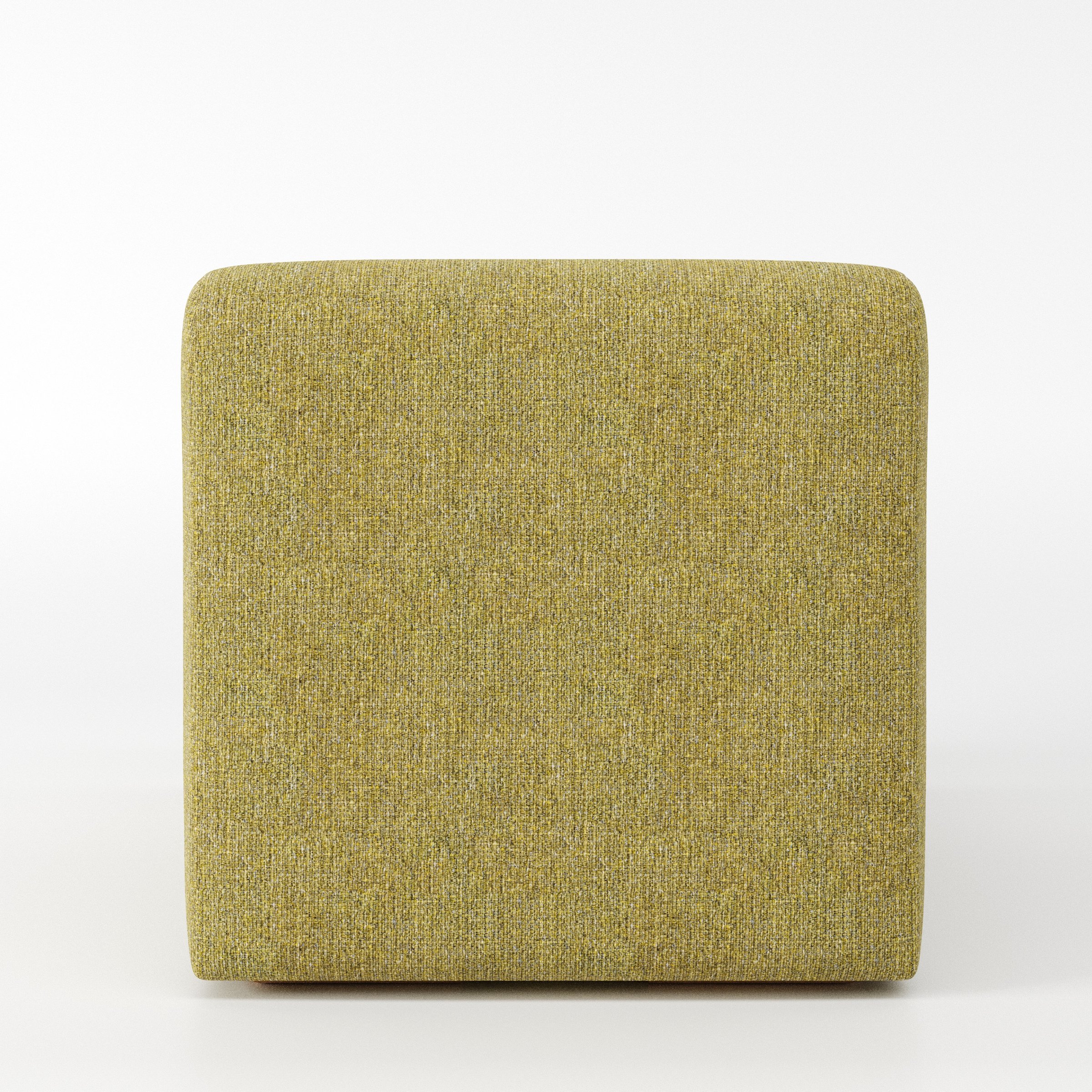 Drumquin modular sofa single unit in Heyling Tweed Sencha shown from the back with a smooth, softly curved silhouette.