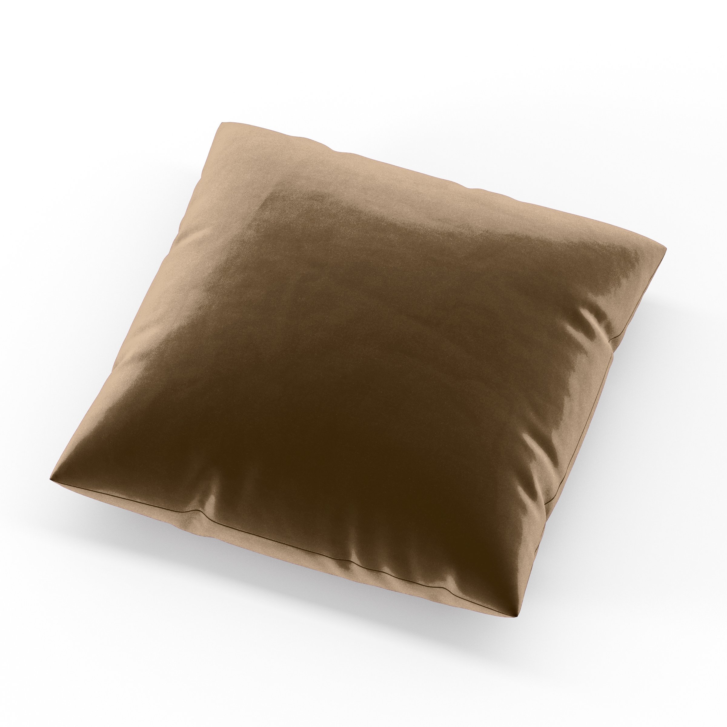 Block Cushion square cushion upholstered in Plush EasyClean Velvet in Caribou, size 40cm x 40cm.