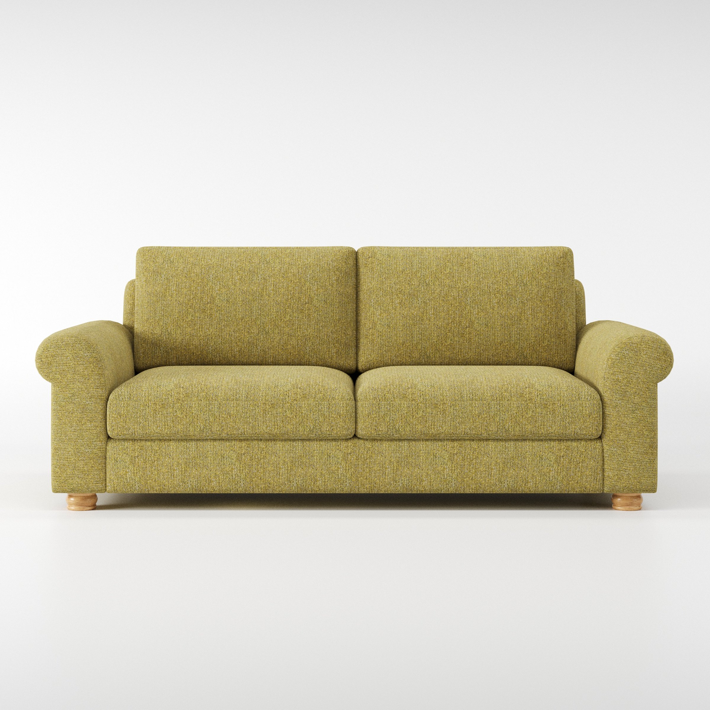 Anna Lee sofa in Heyling Tweed Sencha shown front-on against a neutral studio backdrop.