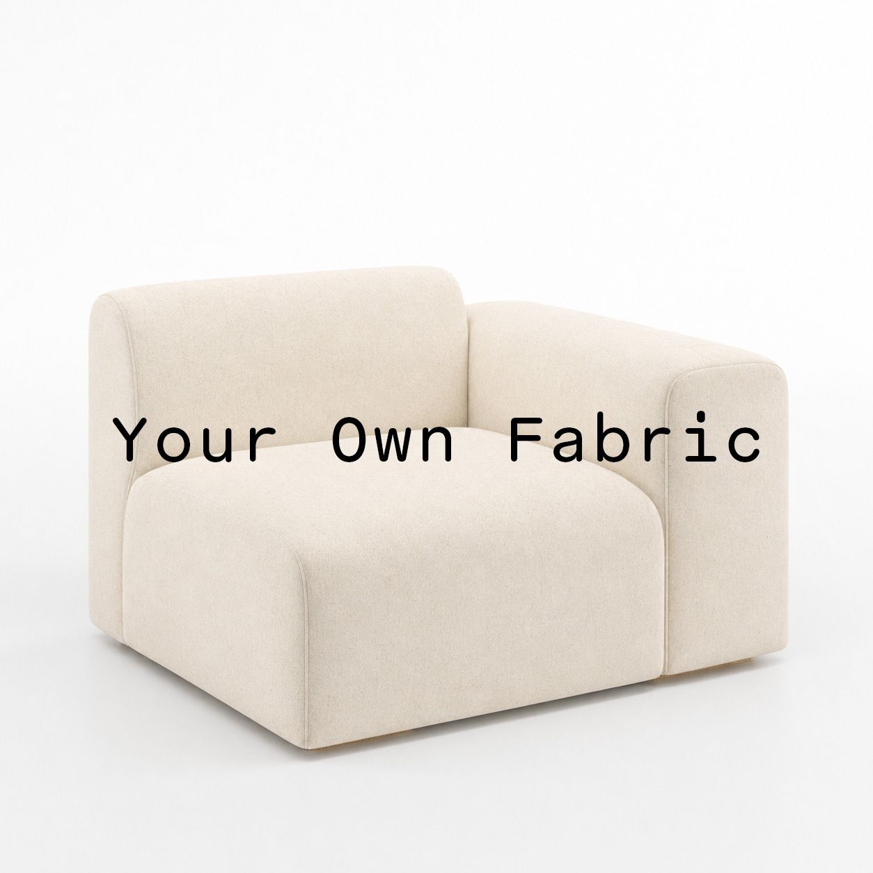 Diagonal view of the Drumquin right-hand unit upholstered in customers own material calico cotton fabric.