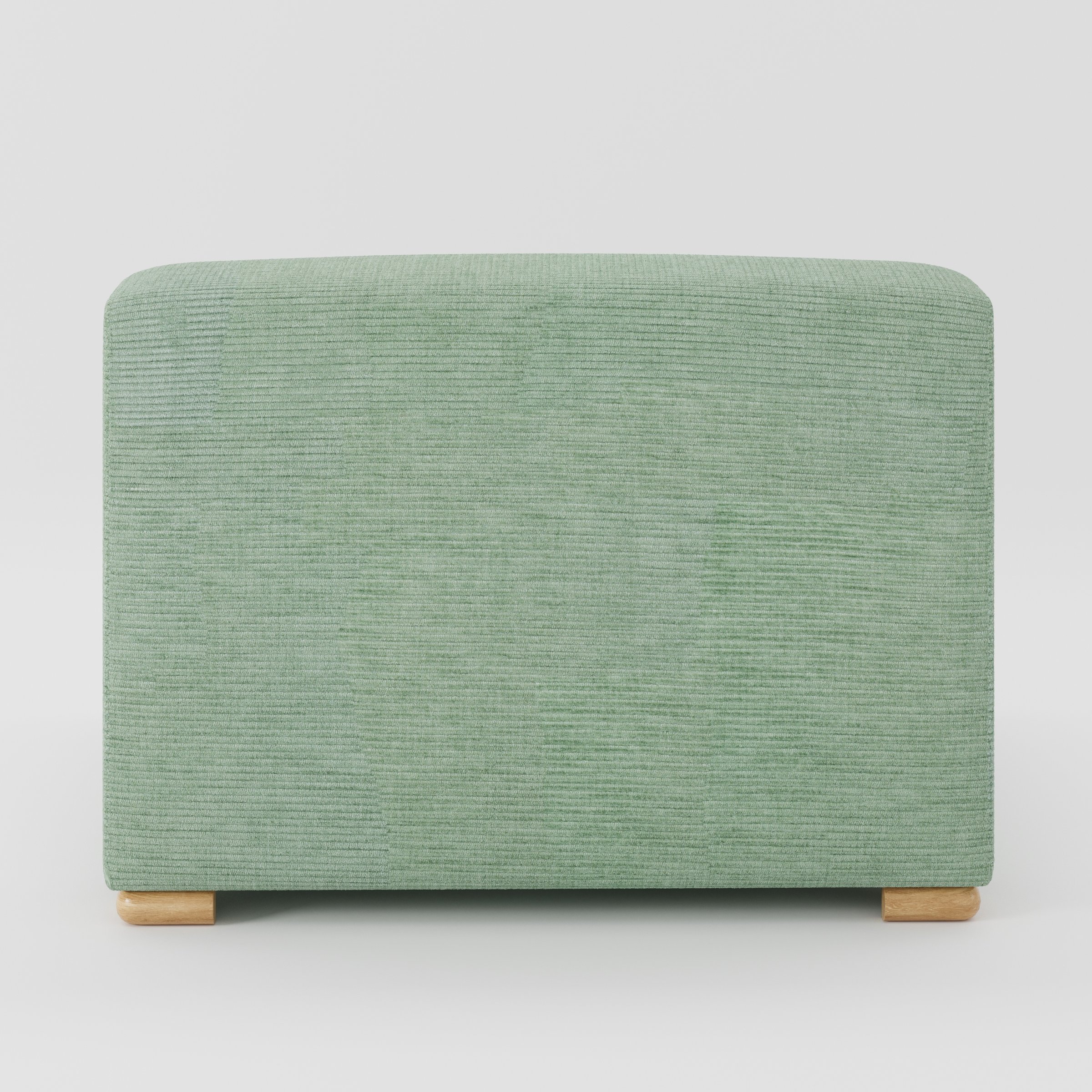 Tay single sofa unit in Caldey Velvet Corduroy Eucalyptus shown from the back with a clean, softly curved silhouette and timber feet.