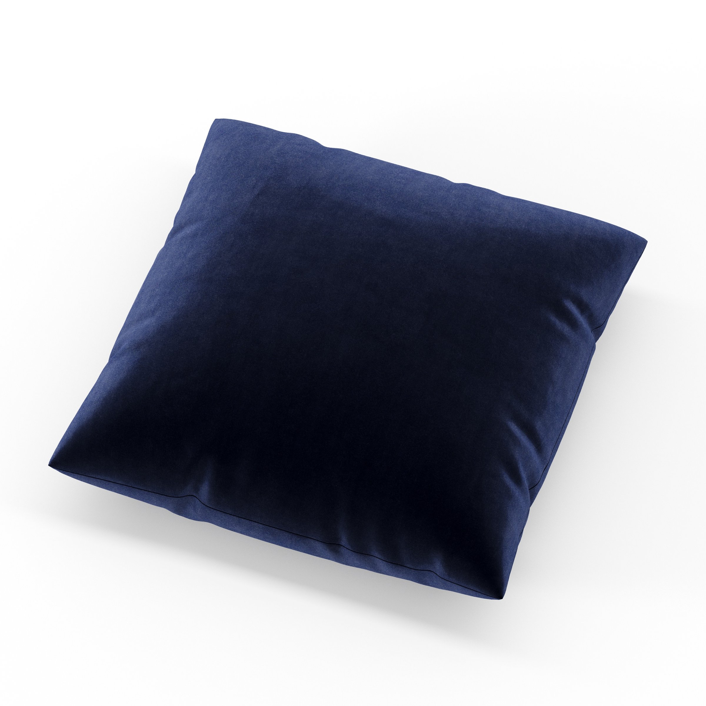 Block cushion in Noss Velvet Navy, square simple cushion in rich navy velvet with clean edges and soft structure, size 40cm x 40cm