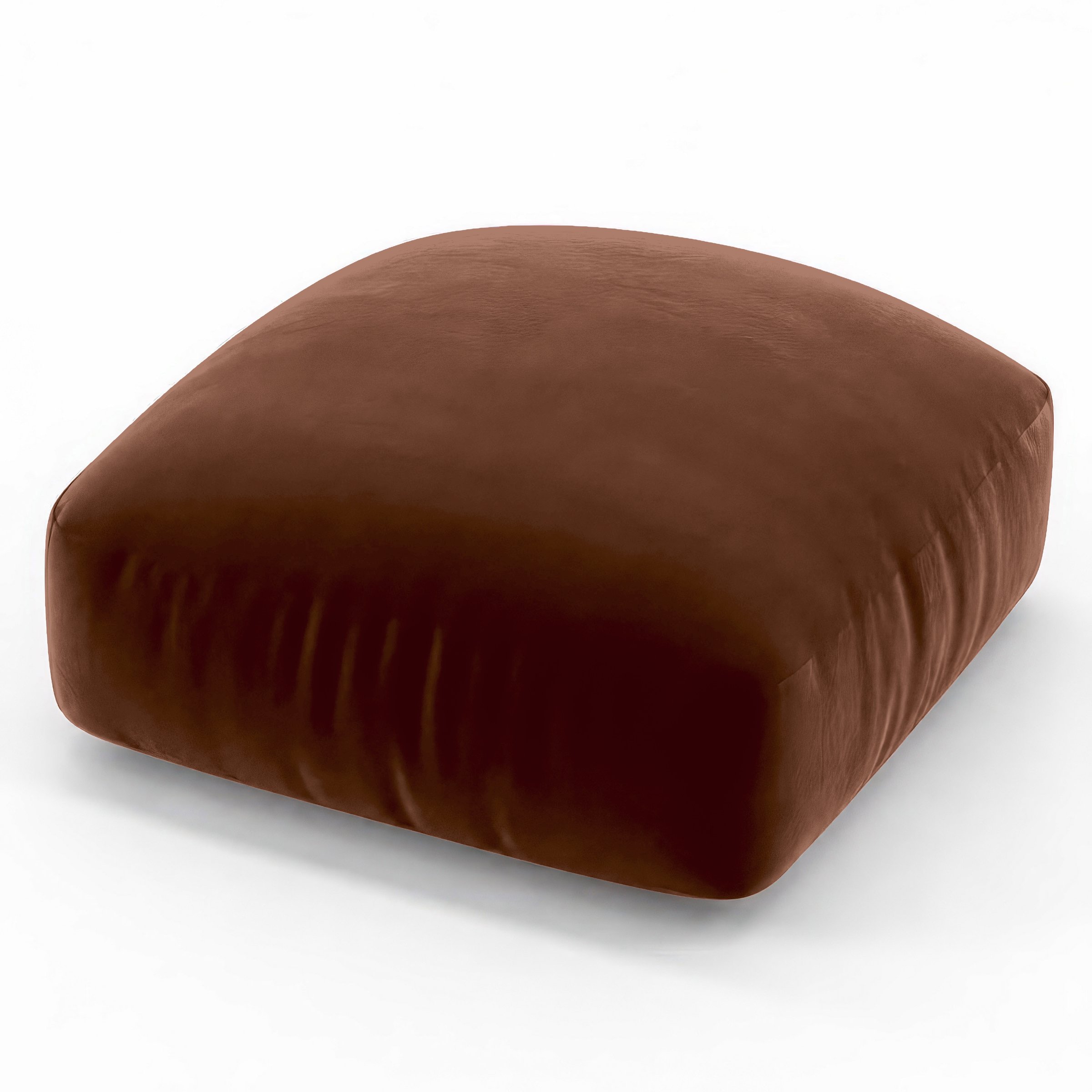 Seat cushion comfort sample upholstered in Plush EasyClean Velvet in Maple, size 50cm x 50cm.